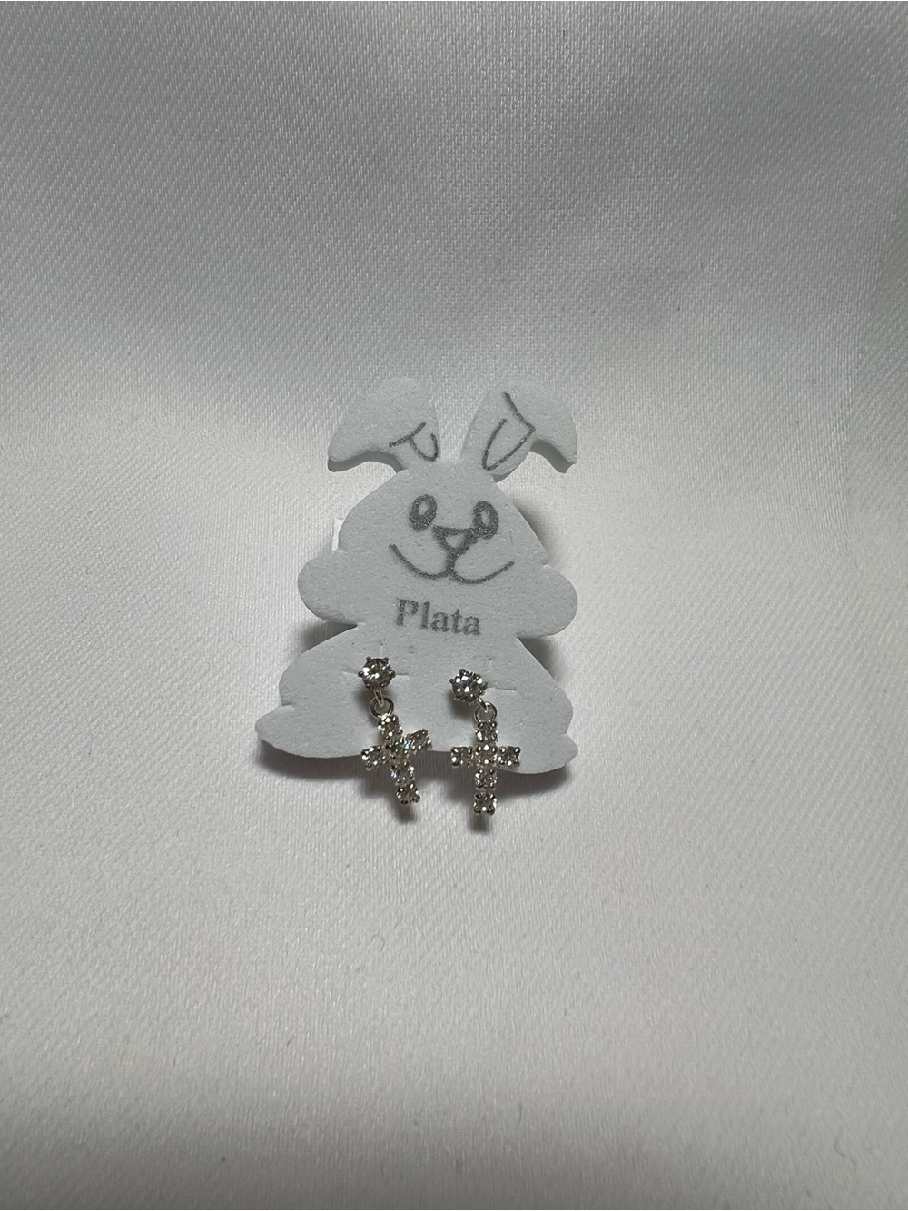 925 plata Cross Earrings with Crystal Accents